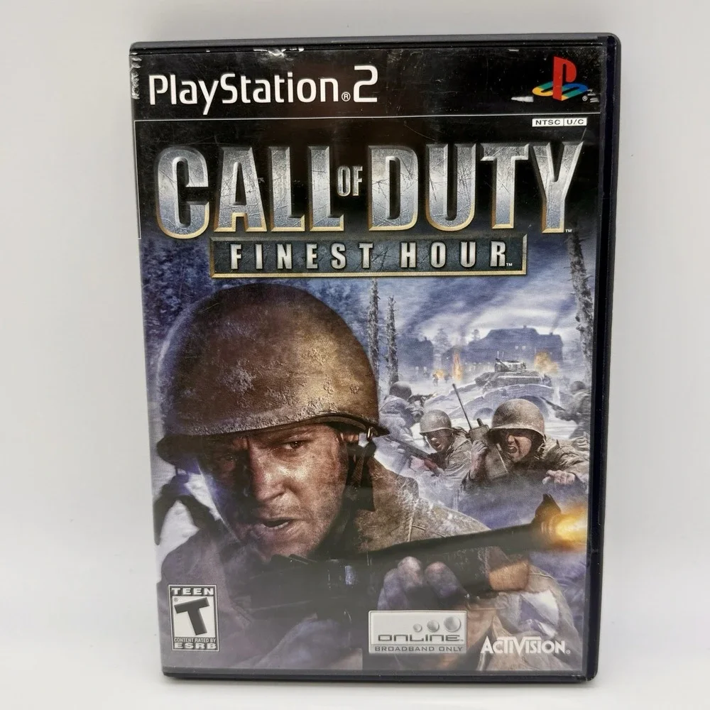 Call of Duty: Finest Hour (Sony PlayStation 2, 2004) PS2 Game Case Manual Tested